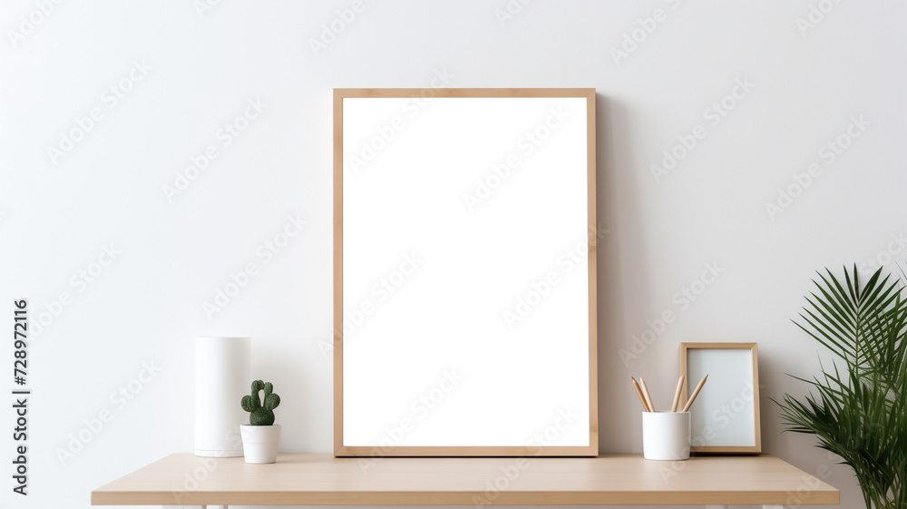 Mockup frame poster Home office concept. Mockup frame poster Home office concept.