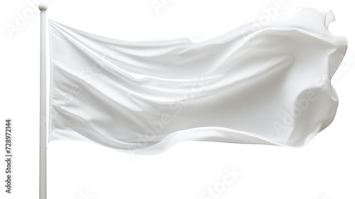 A white flag is seen on a transparent background photo