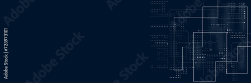 Abstract science and technology background. Blue data matrix simulation digital line and grid technology with futuristic HUD screen on blue background and vertical video abstract background concept.