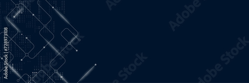 Abstract science and technology background. Blue data matrix simulation digital line and grid technology with futuristic HUD screen on blue background and vertical video abstract background concept.