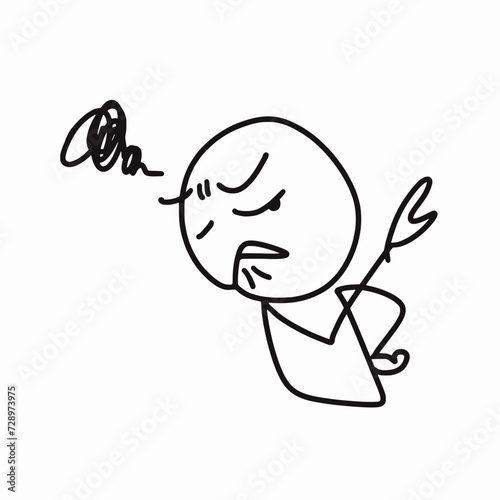 No, Cartoon acting character, Hand drawing Illustration design