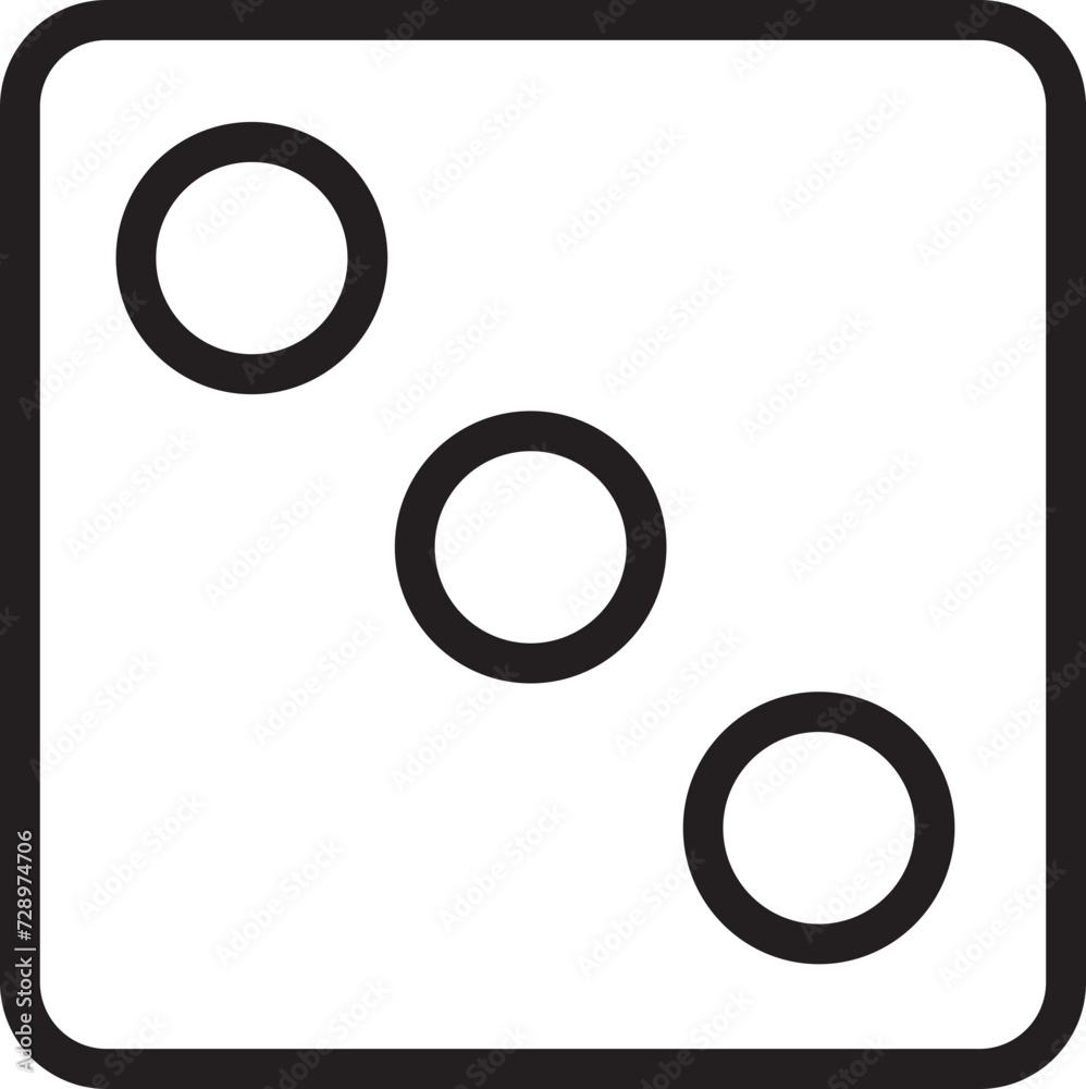 Dice line Icon. Casino Dice with three Dots, Round Edges on transparent background. Excitement Symbol editable stock. Passion Logo. Gambling for casino equipment. Dice icon for fortune game player. Dice line Icon. Casino Dice with three Dots, Round Edges on transparent background. Excitement Symbol editable stock. Passion Logo. Gambling for casino equipment. Dice icon for fortune game player.