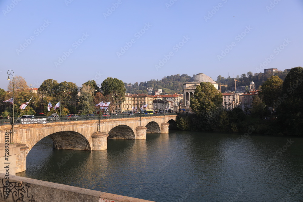 bridge over the river torino, italy