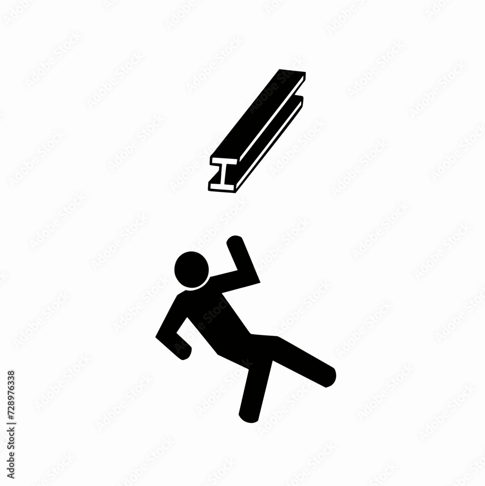 Warning Danger falling objects sign illustration vector Warning Danger falling objects sign illustration vector