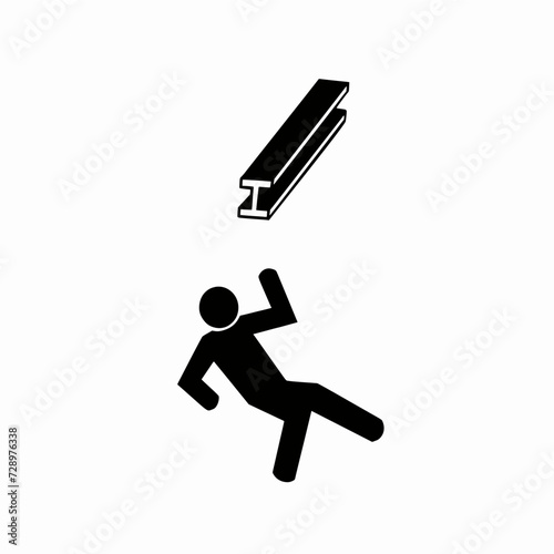 Warning Danger falling objects sign illustration vector