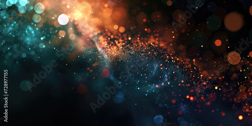  a blue yellow red green gold background with stars. Suitable for celestial  festive  or glamorous design   holiday-themed graphics.glitter lights. de focused. banner.bokeh blur circle