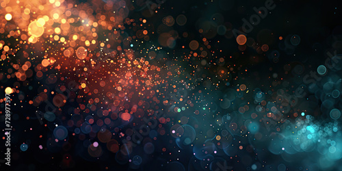  a blue yellow red green gold background with stars. Suitable for celestial  festive  or glamorous design   holiday-themed graphics.glitter lights. de focused. banner.bokeh blur circle