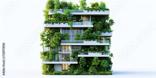 Sustainable green building project model isolated