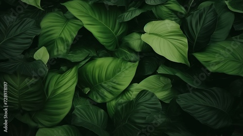 Tropical jungle green leaves background. Nature and environment concept.