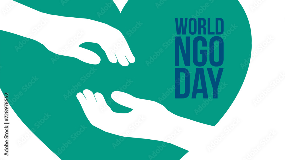 World NGO Day. Template for Background, Poster, Banner, Greeting card. Vector illustration World NGO Day. Template for Background, Poster, Banner, Greeting card. Vector illustration