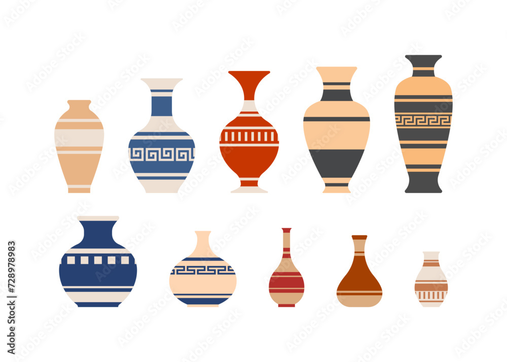 Vase flat design isolated on white background Vase flat design isolated on white background