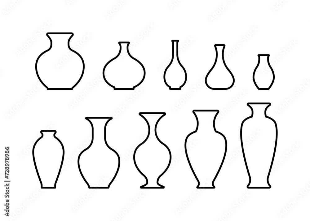 vase line icon isolated on white background vase line icon isolated on white background