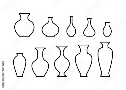 vase line icon isolated on white background