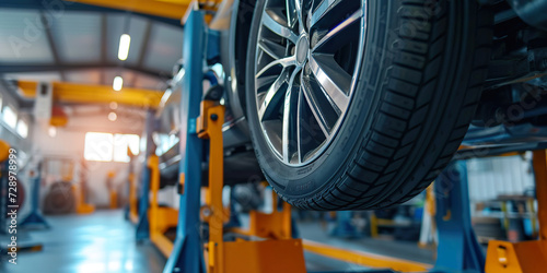 Wheel alignment equipment grip the tire of car