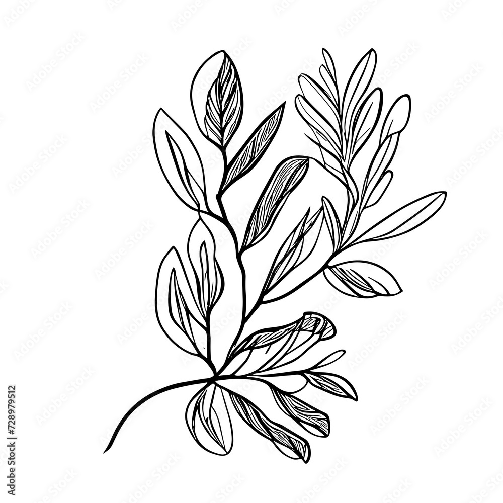 Botanic lineart with transparent background Botanic lineart with transparent background