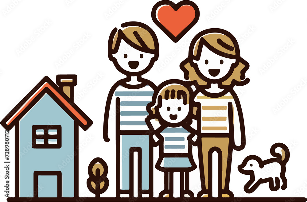 family illustration artificial intelligence generation. family illustration artificial intelligence generation.