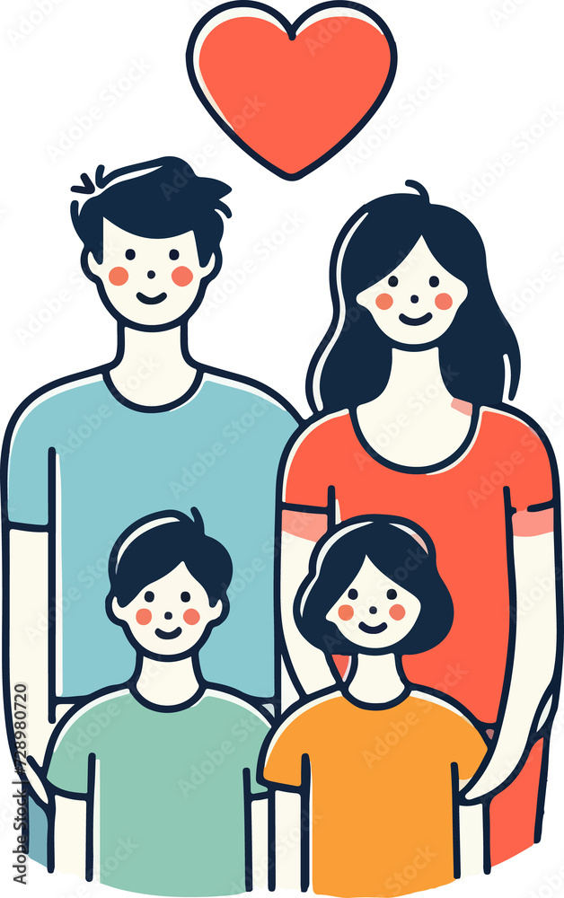 family illustration artificial intelligence generation. family illustration artificial intelligence generation.