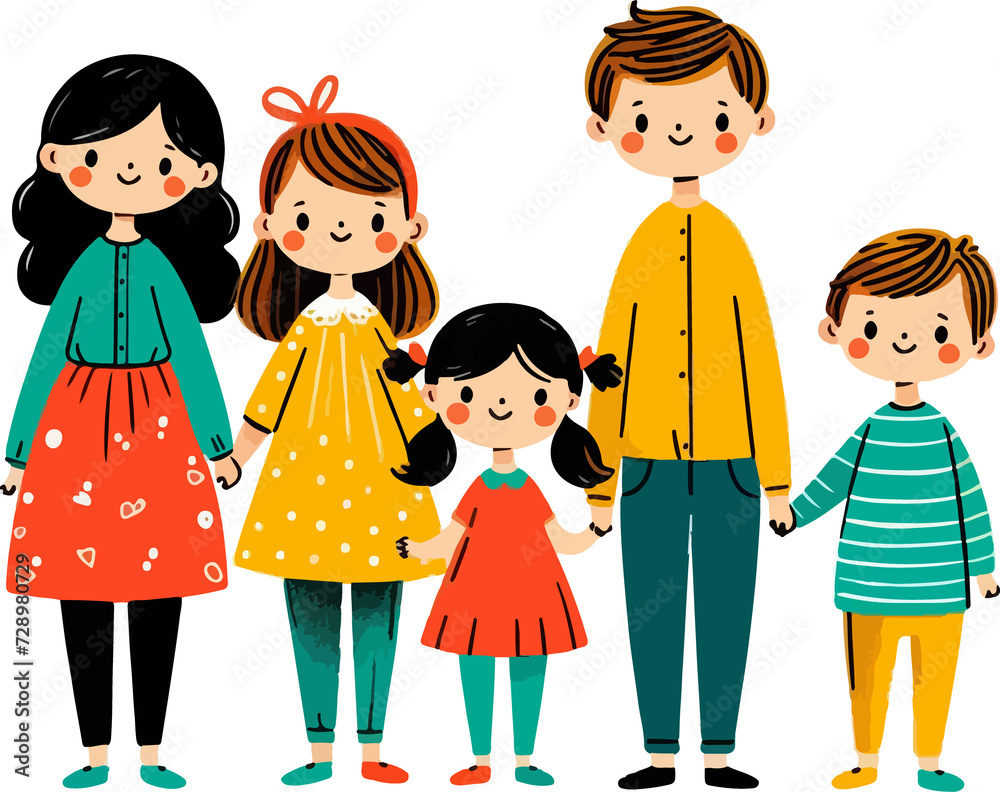 family illustration artificial intelligence generation. family illustration artificial intelligence generation.