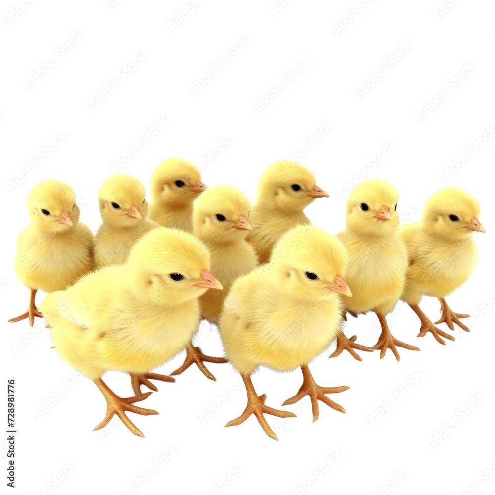Chicks PNG Cutout, Generative AI Chicks PNG Cutout, Generative AI