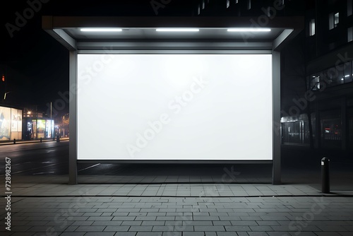 Empty white modern street billboard mockup 