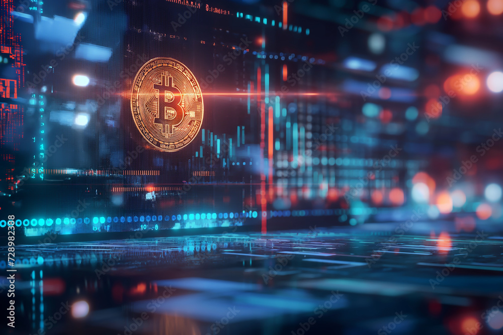 In this stock photo, the Bitcoin symbol serves as a symbol of innovation. In this stock photo, the Bitcoin symbol serves as a symbol of innovation.