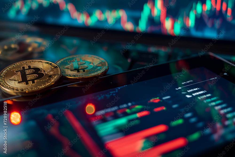 This stock photo symbolizes the evolving landscape of cryptocurrency trading within the broader financial market.