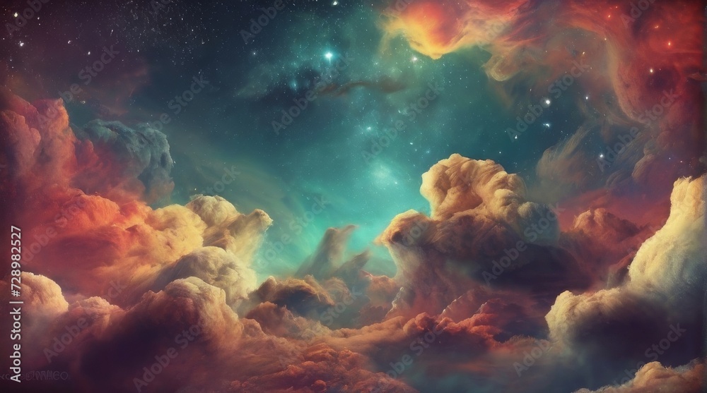 Obraz premium Nebula and galaxies in space. Abstract cosmos background