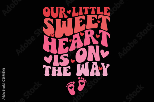 Little Sweetheart Pregnancy Announcement Valentines Day T-Shirt Design