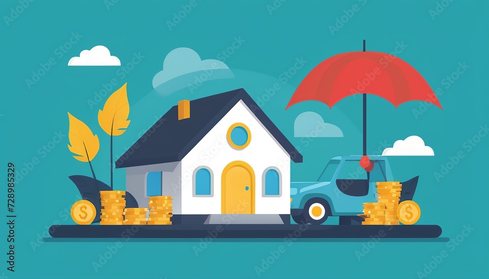 Flat Style Vector Illustration: Editable Insurance Icon Flat Style Vector Illustration: Editable Insurance Icon