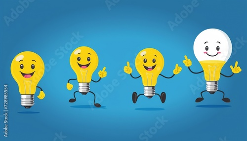 Funny Lightbulb Character: A Modern Flat Style Vector Illustration