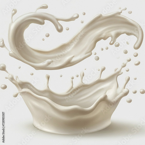 Realistic milk splashes or wave with drops and splatters delicious 16