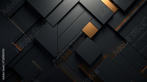3d black and gold geometric pattern on a square background  black diamond pattern abstract wallpaper on dark background  Digital black textured graphics poster banner background