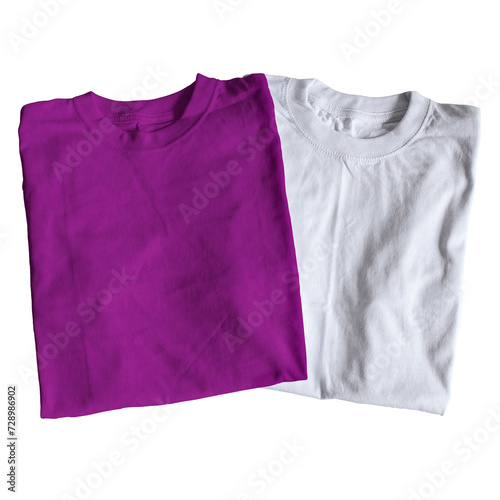 Showcase your designs in a stylish way with these Fantastic Folded View T Shirt Mockup In Striking Purple and White Color.