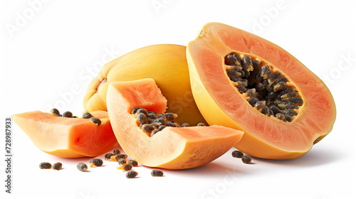 papaya isolated on white background