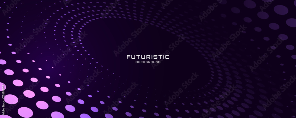 3D purple techno background. Big data visualization on dark space with dotted lines shape decoration. Modern graphic design element dots circle style concept for banner, flyer, card, cover or brochure 3D purple techno background. Big data visualization on dark space with dotted lines shape decoration. Modern graphic design element dots circle style concept for banner, flyer, card, cover or brochure