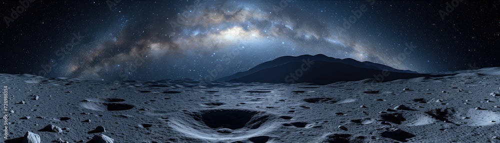 This stunning stock photo captures the moon's surface at night.