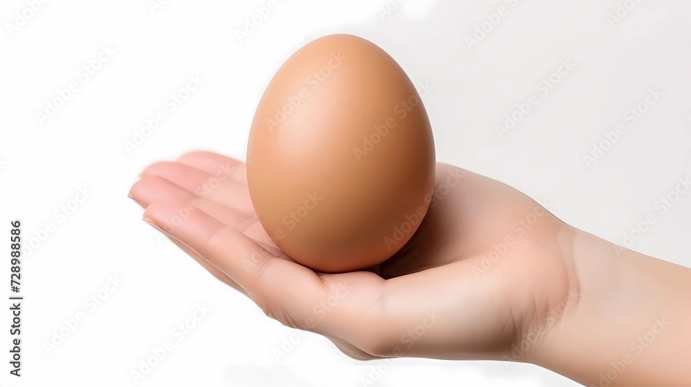 A chicken eggs in hand with white backgrounds, health care concepts. A chicken eggs in hand with white backgrounds, health care concepts.