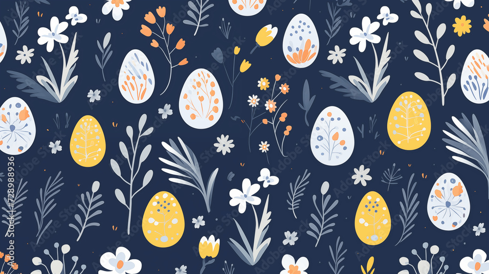 Naklejka premium Seamless Pattern of Easter Eggs