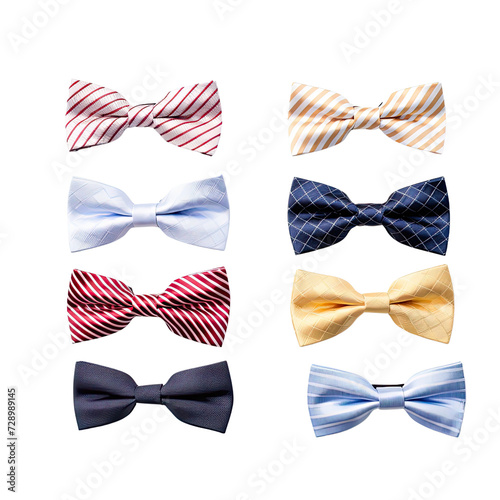Collection of bow ties on transparent background