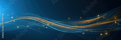 blue gold luxury wave abstract background . bussines banner