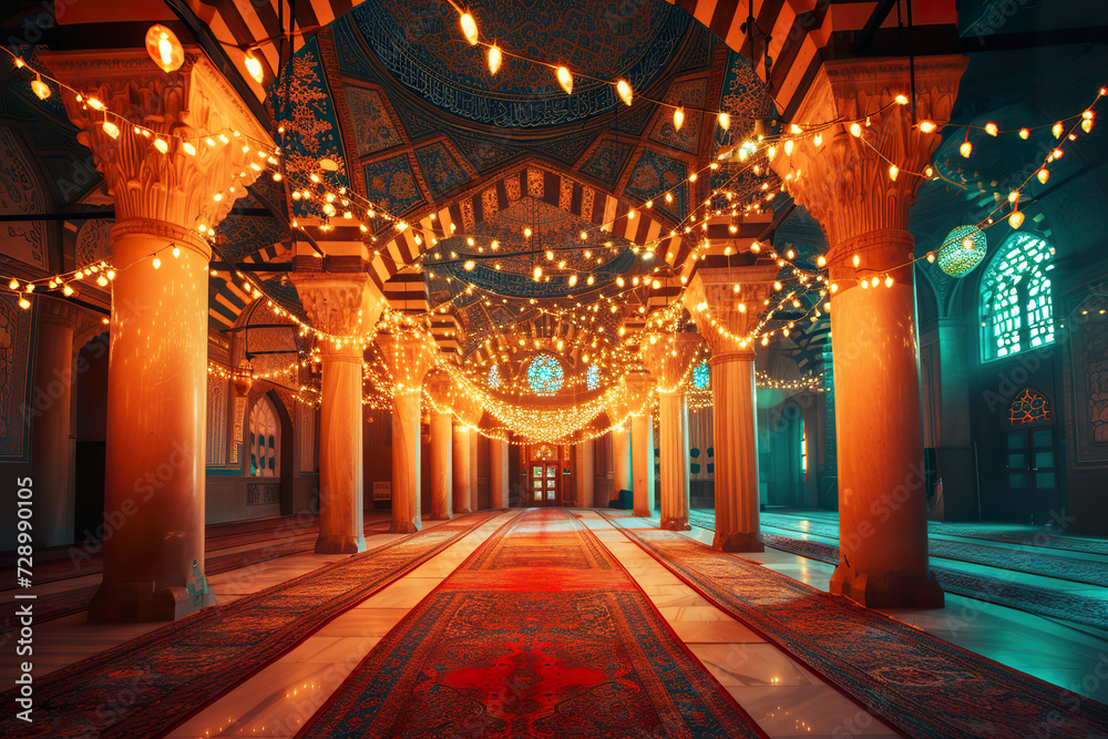 Mosque decorations portray Islamic religious Mosque decorations portray Islamic religious