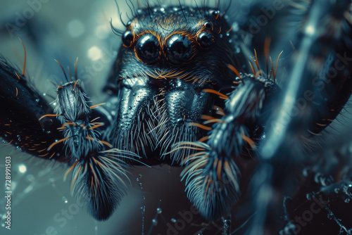 close up macro view of a spider © Kien