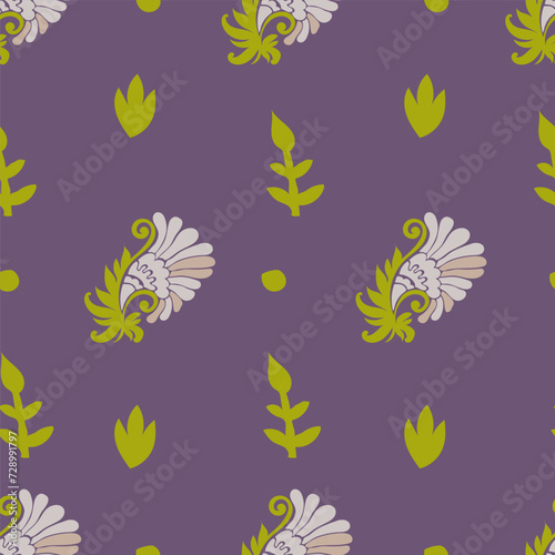 Floral composition with leaves and blossom vector