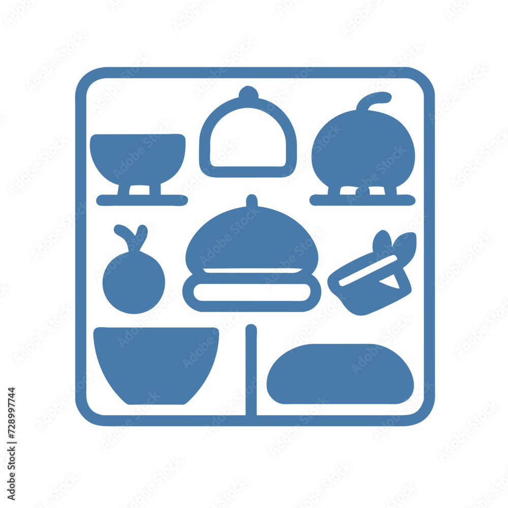 Cooking icon set. contain chef hat, oven, Hand holding food tray, Pot, Frying pan and Kitchen utensils. Cooking recipe book and more, Vector illustration