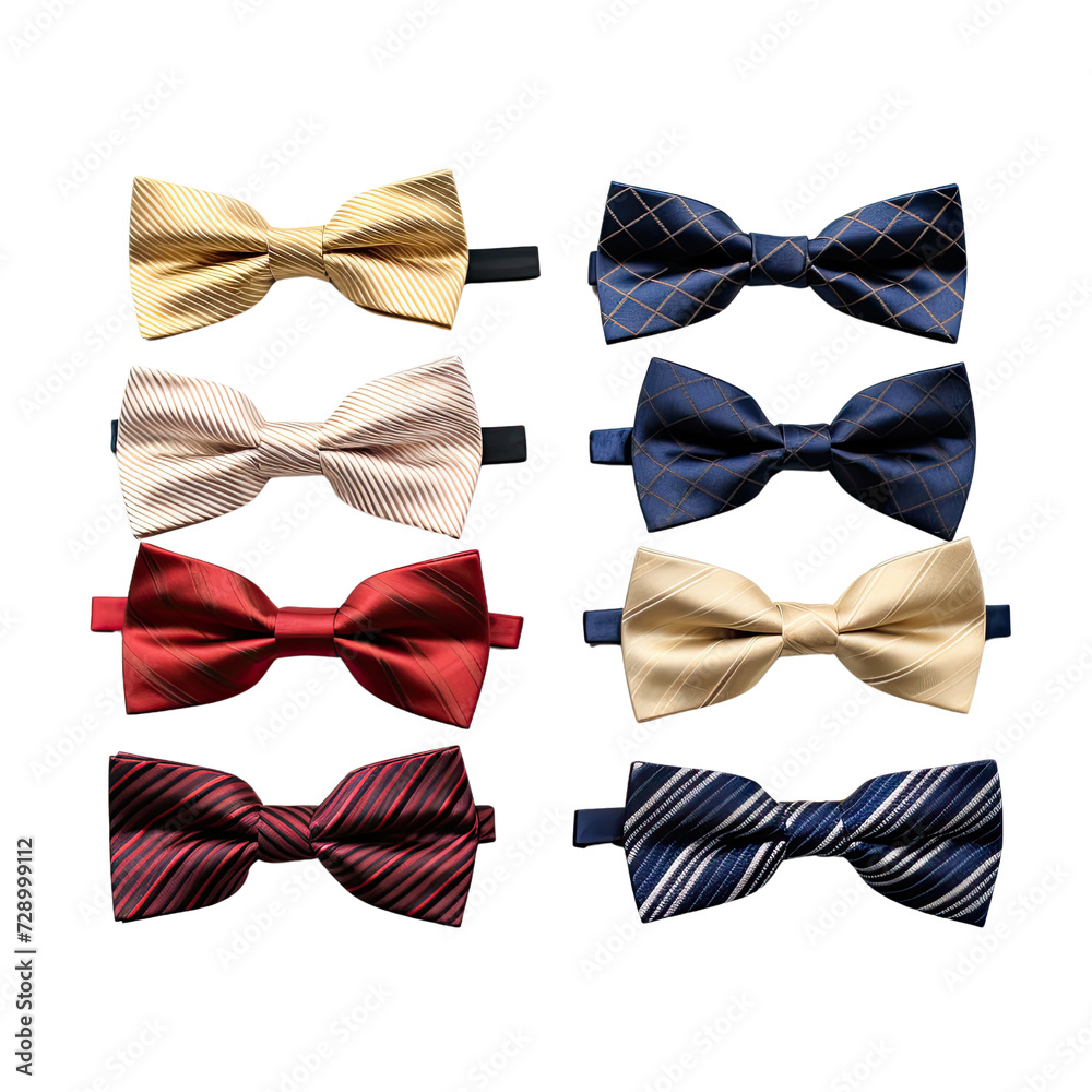 Collection of bow ties on transparent background Collection of bow ties on transparent background