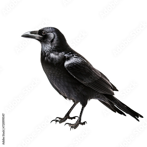Black crow on transparent background