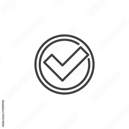 Checkmark in a circle line icon