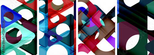 Abstract background set, showcasing a dynamic interplay of triangles. Fusion of modern design and geometric allure