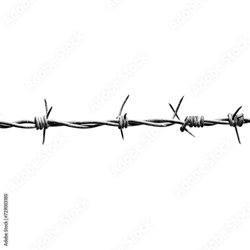 Barbed wire on transparent background