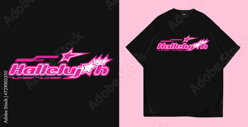 Hallelujah Christian Y2k T shirt Design Vector, Streetwear Christian Graphic Tshirt, Christian Quote